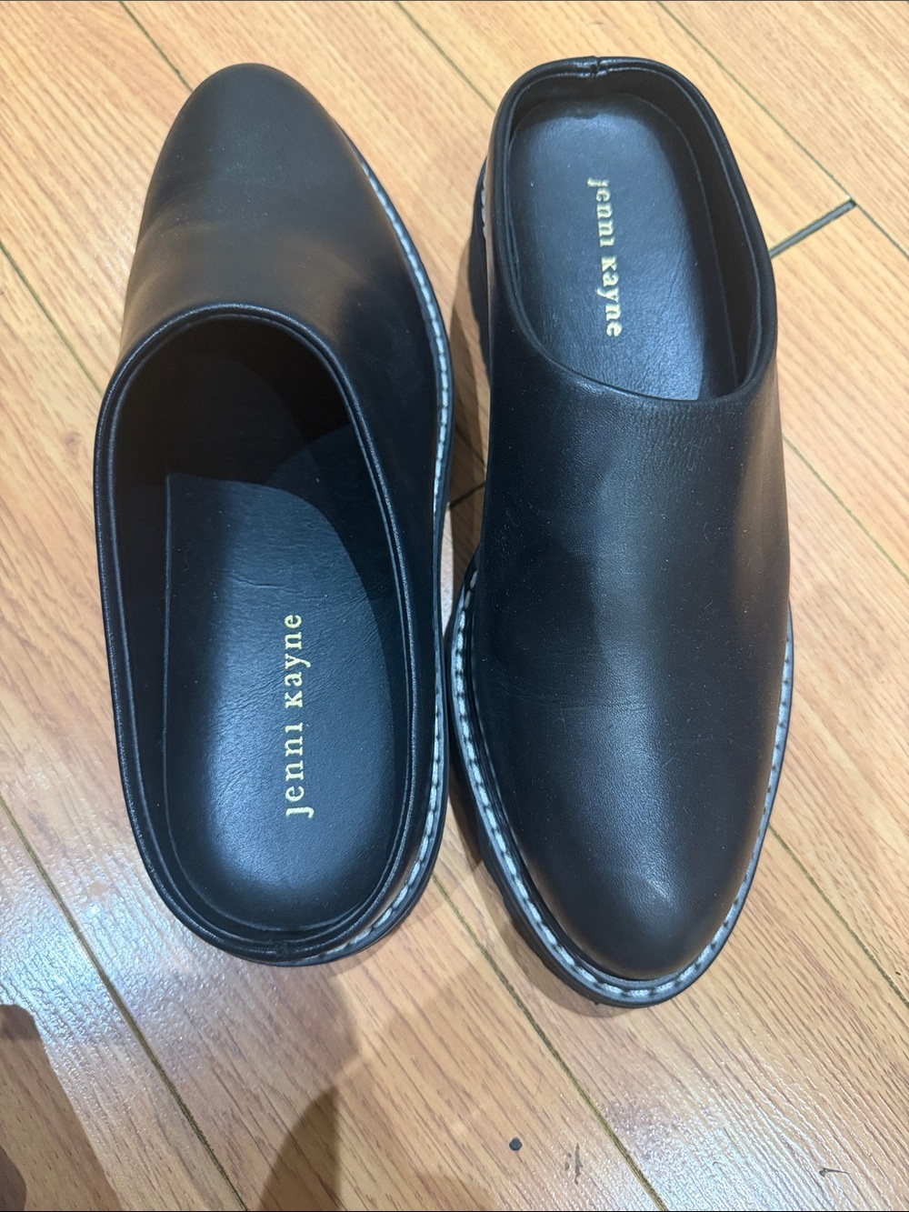 Jenni Kayne Black Leather Slip-On Loafers